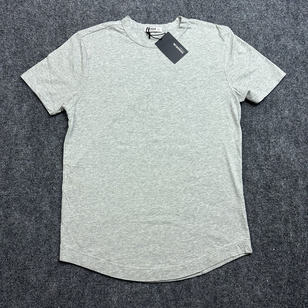 Buck Mason T Shirt Mens Small Grey Pima Cotton curved Hem Tee Short Sleeve NWT